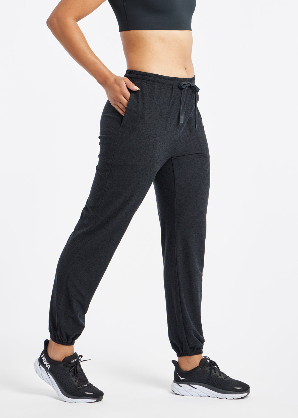 Lux Sweatpants in Black, side view
