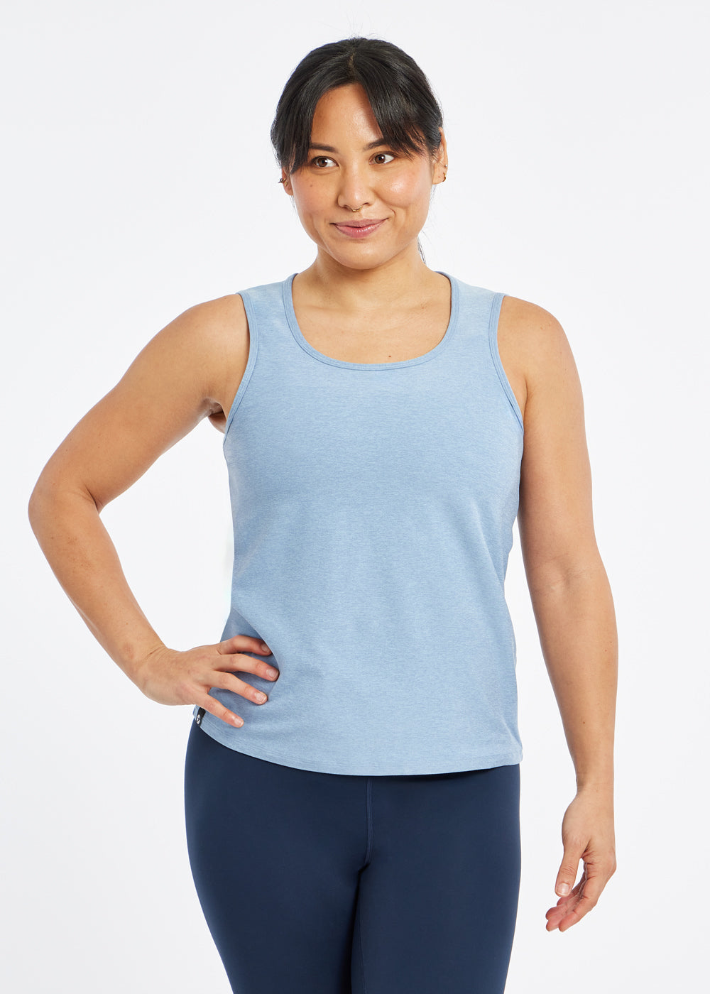Lux Wing Tank in blue Stratus, front view