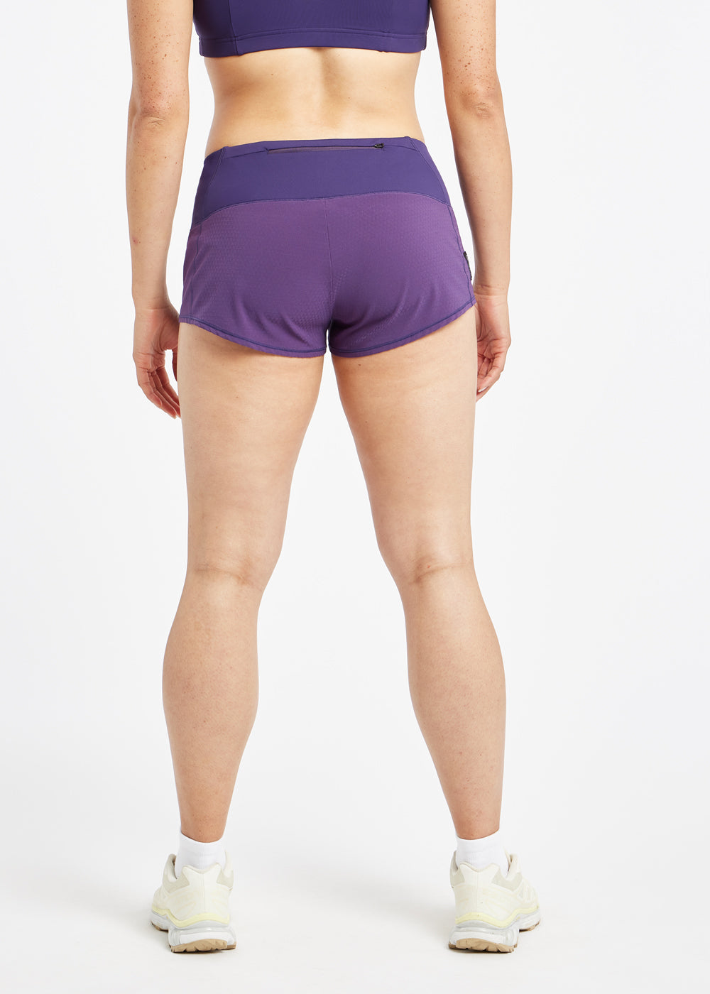 Roga 1.75" Running Shorts in purple, back view