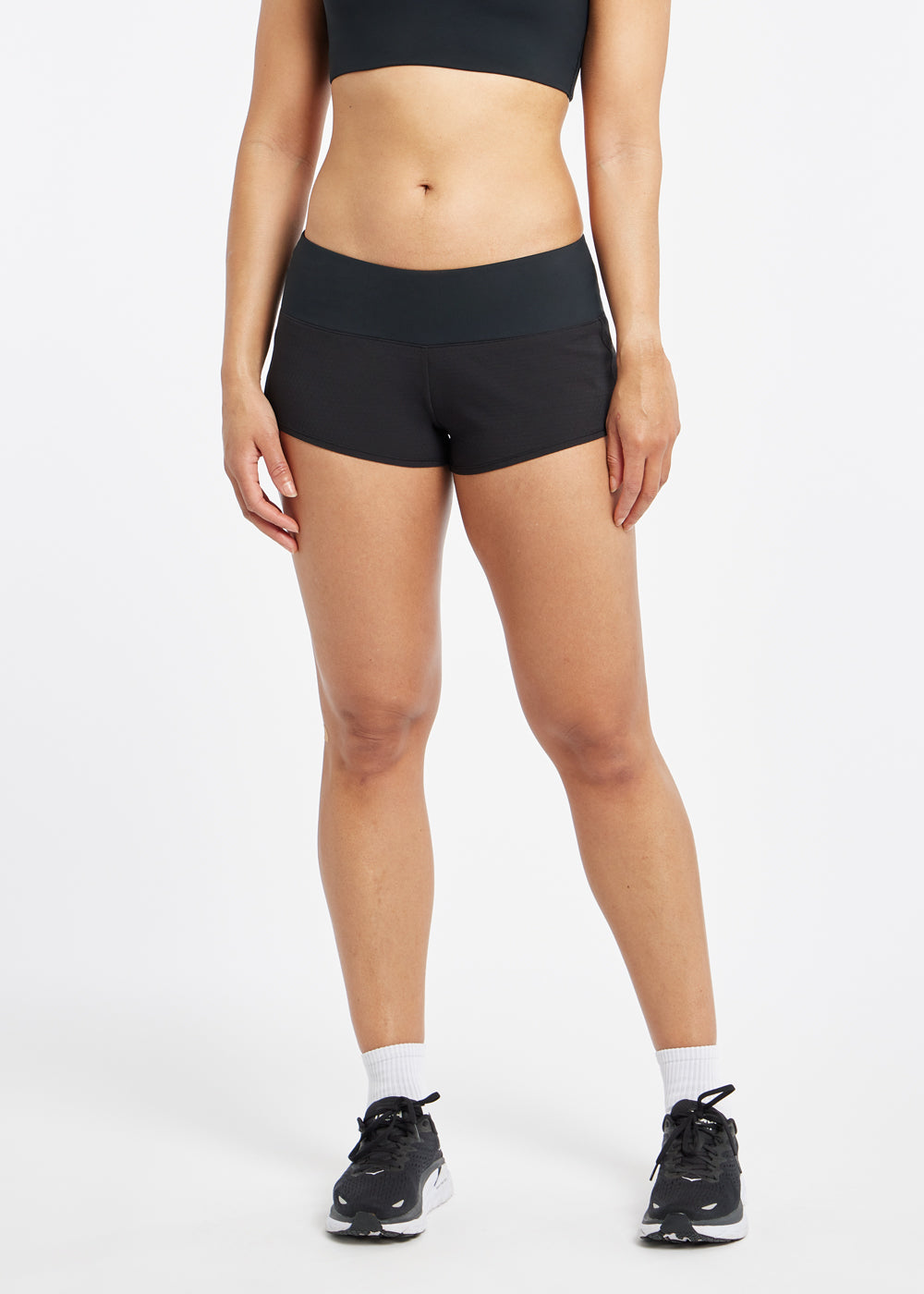 Roga 1.75" Running Shorts in black, front view