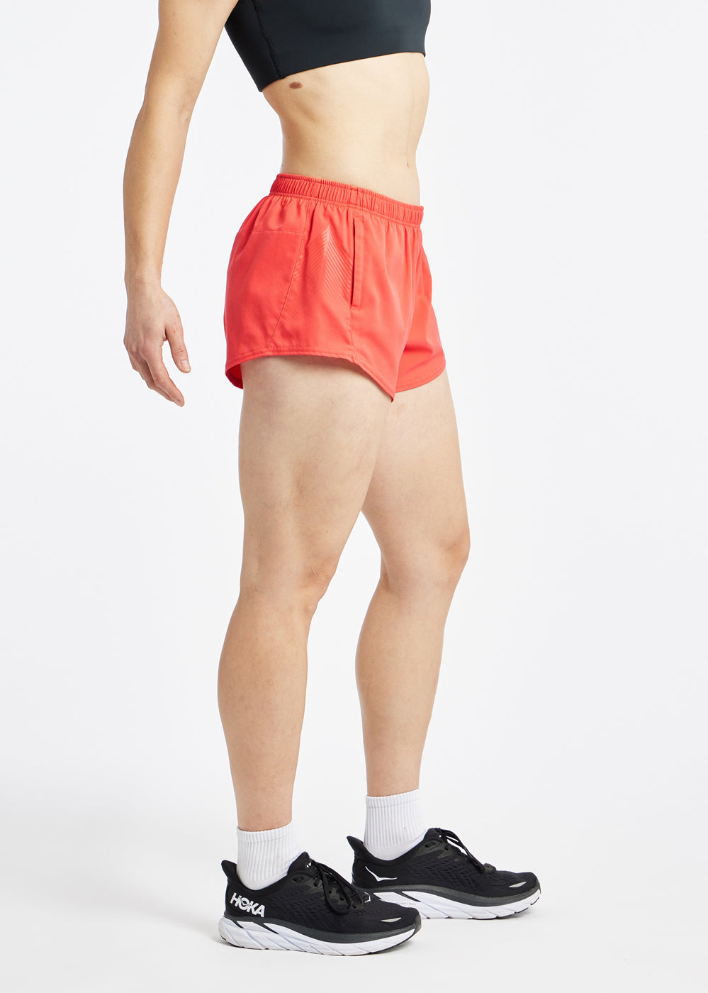 OG Distance 3.25" Running Shorts in Alpenglow orange, side view