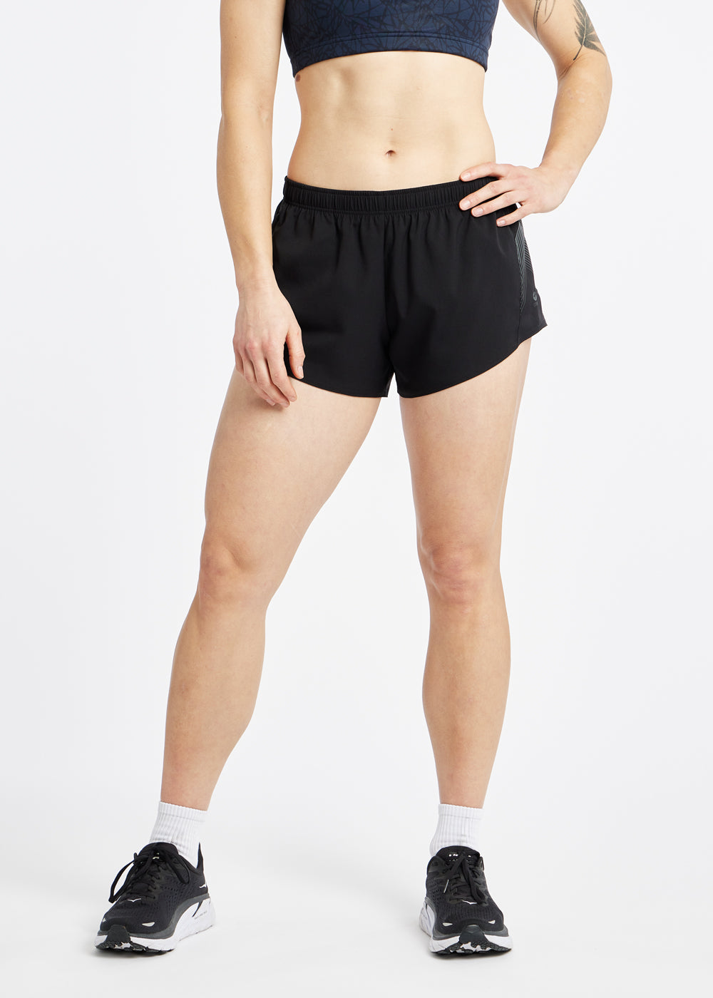 OG Distance 3.25" Running Shorts in Black, front view