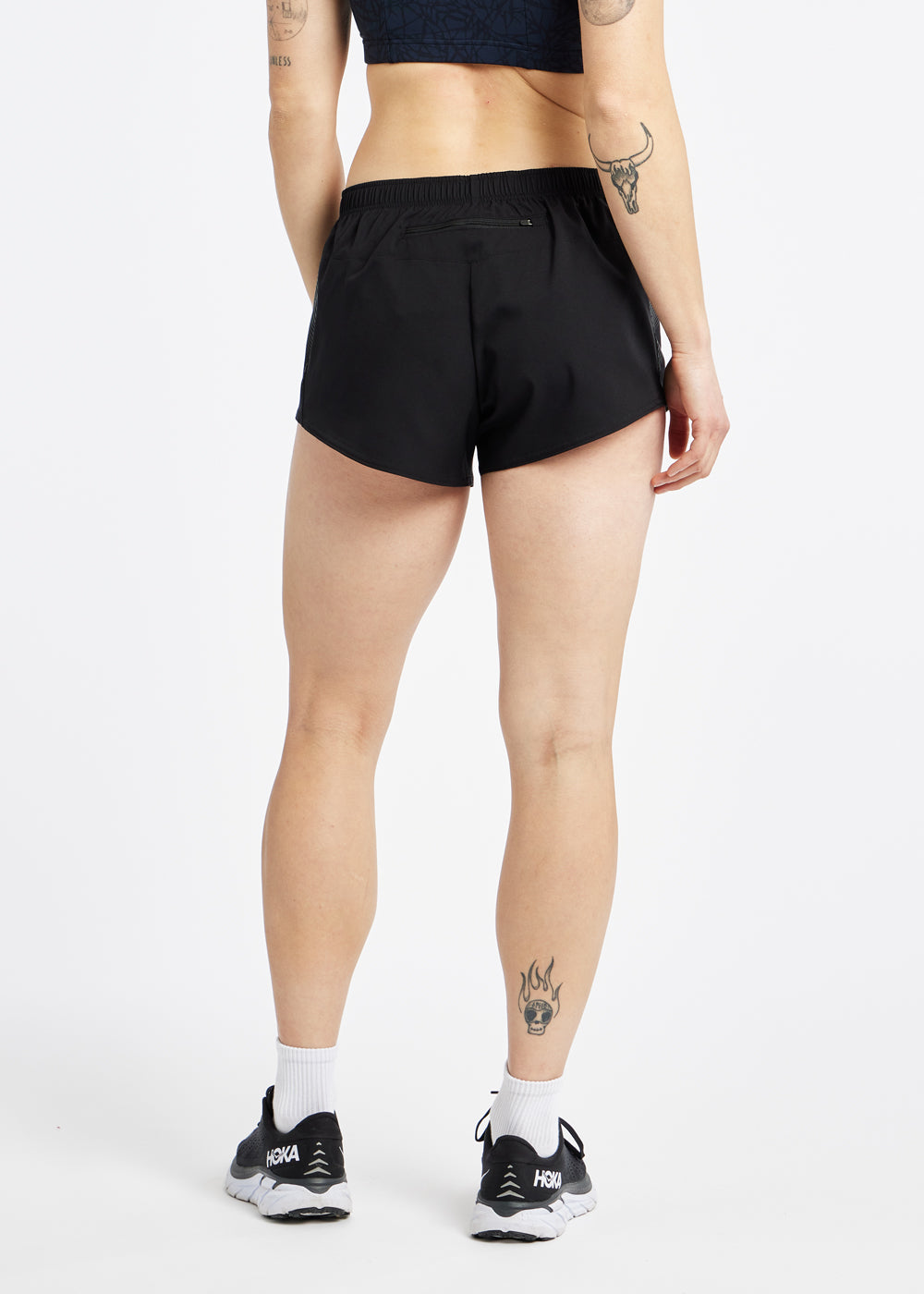 OG Distance 3.25" Running Shorts in Black, back view