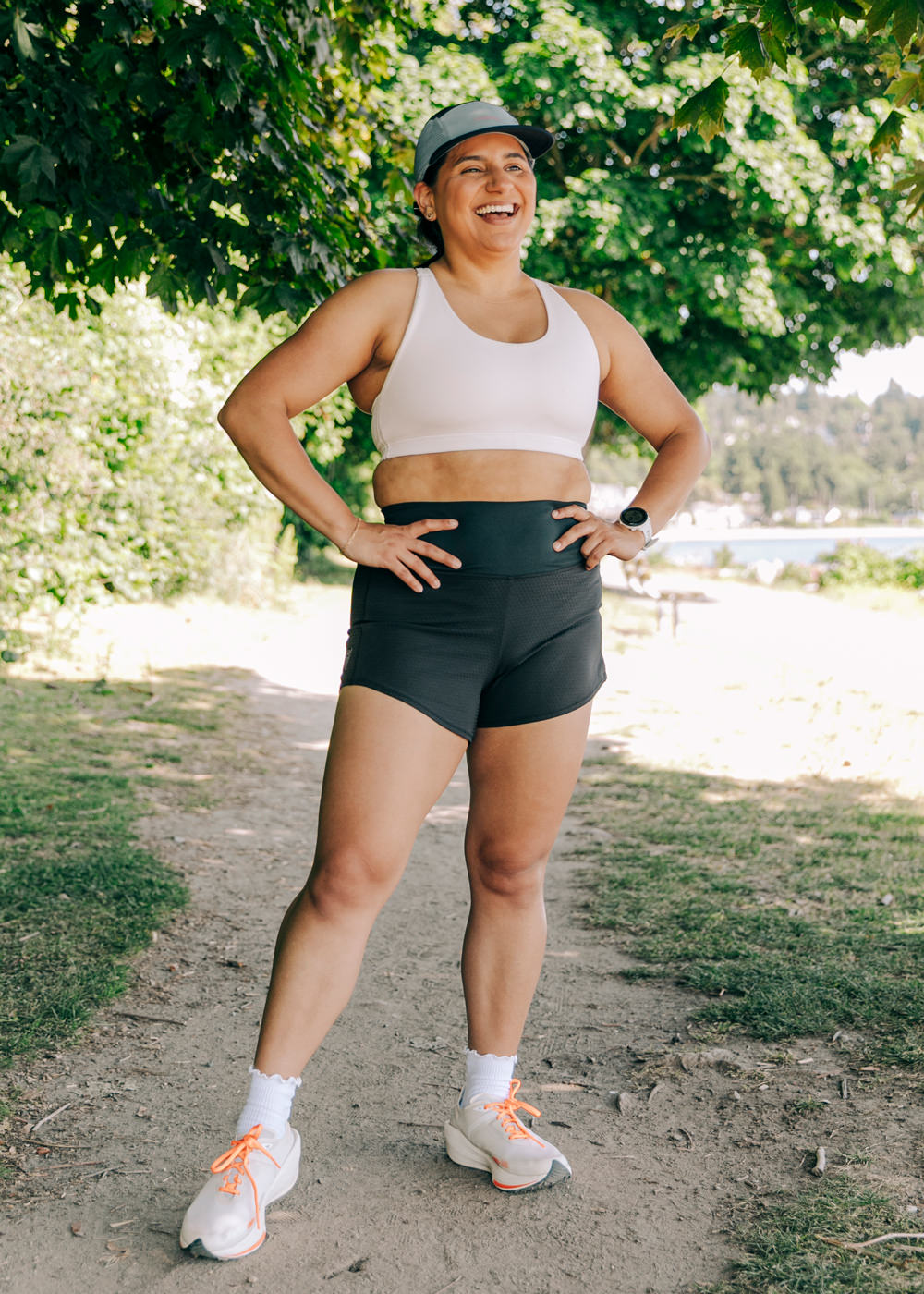Open Lane Sports Bra in White