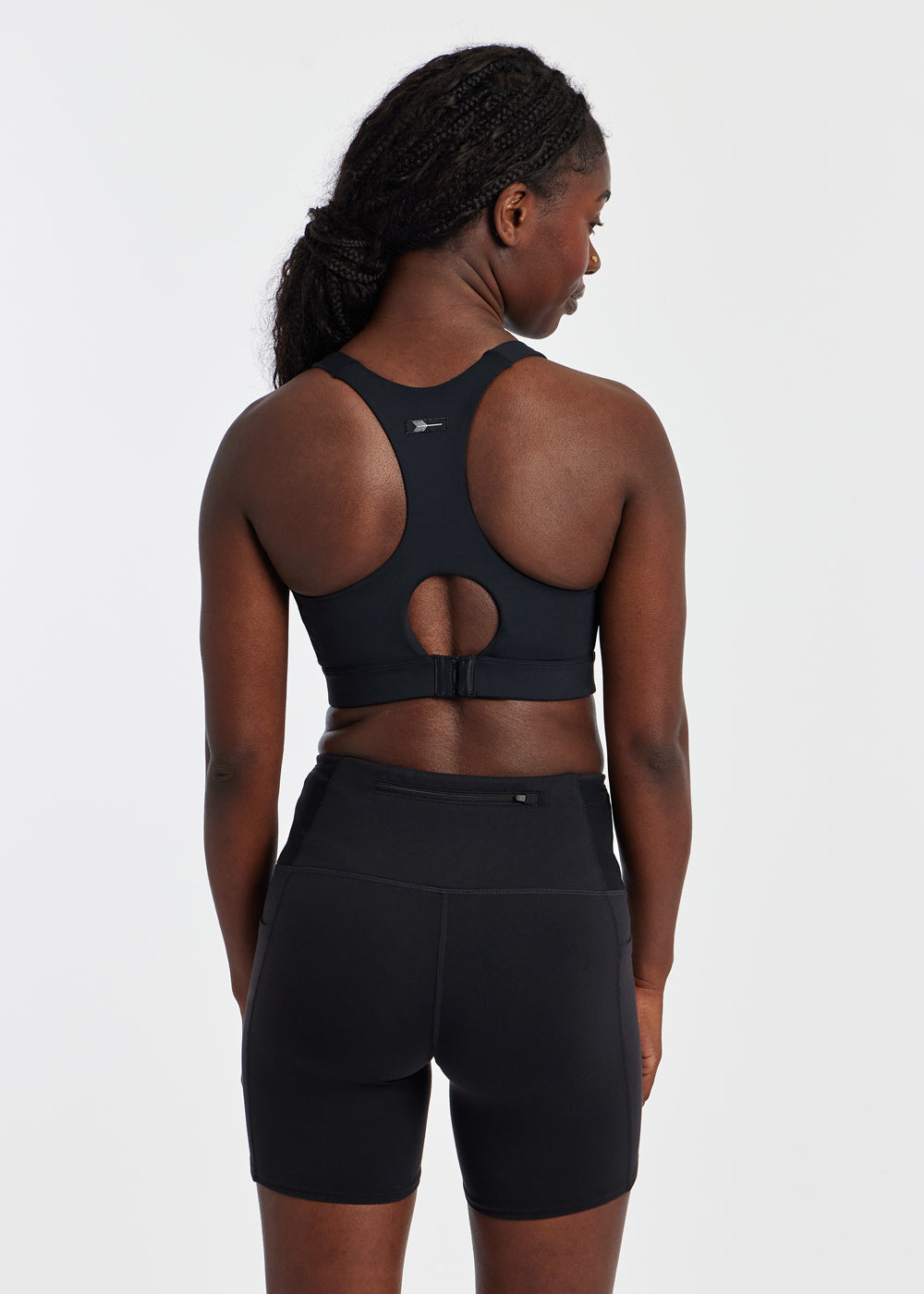 Suspension High Impact Sports Bra in Black, back view