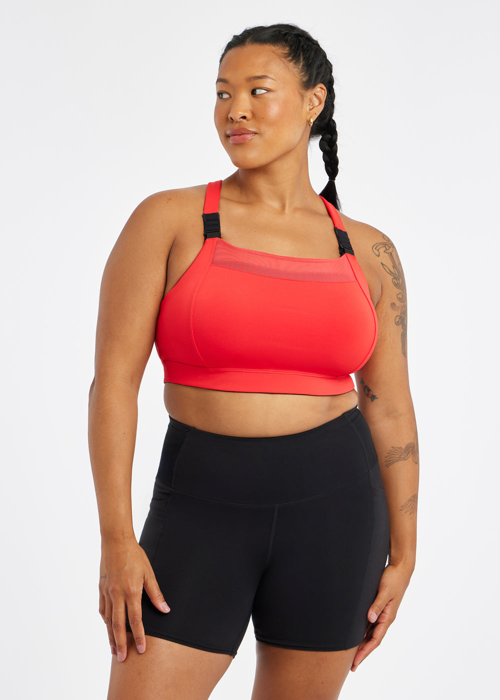 Suspension High Impact Sports Bra in Flash Flare Red, front