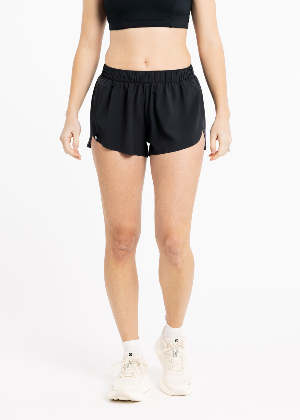 Running Shorts 2.5" inseam in black, front view