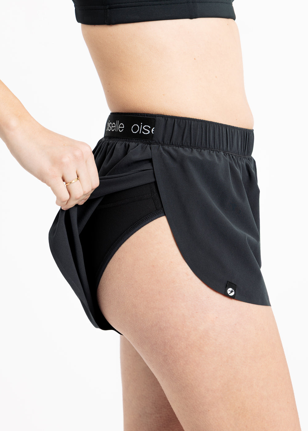 Close up of running shorts liner