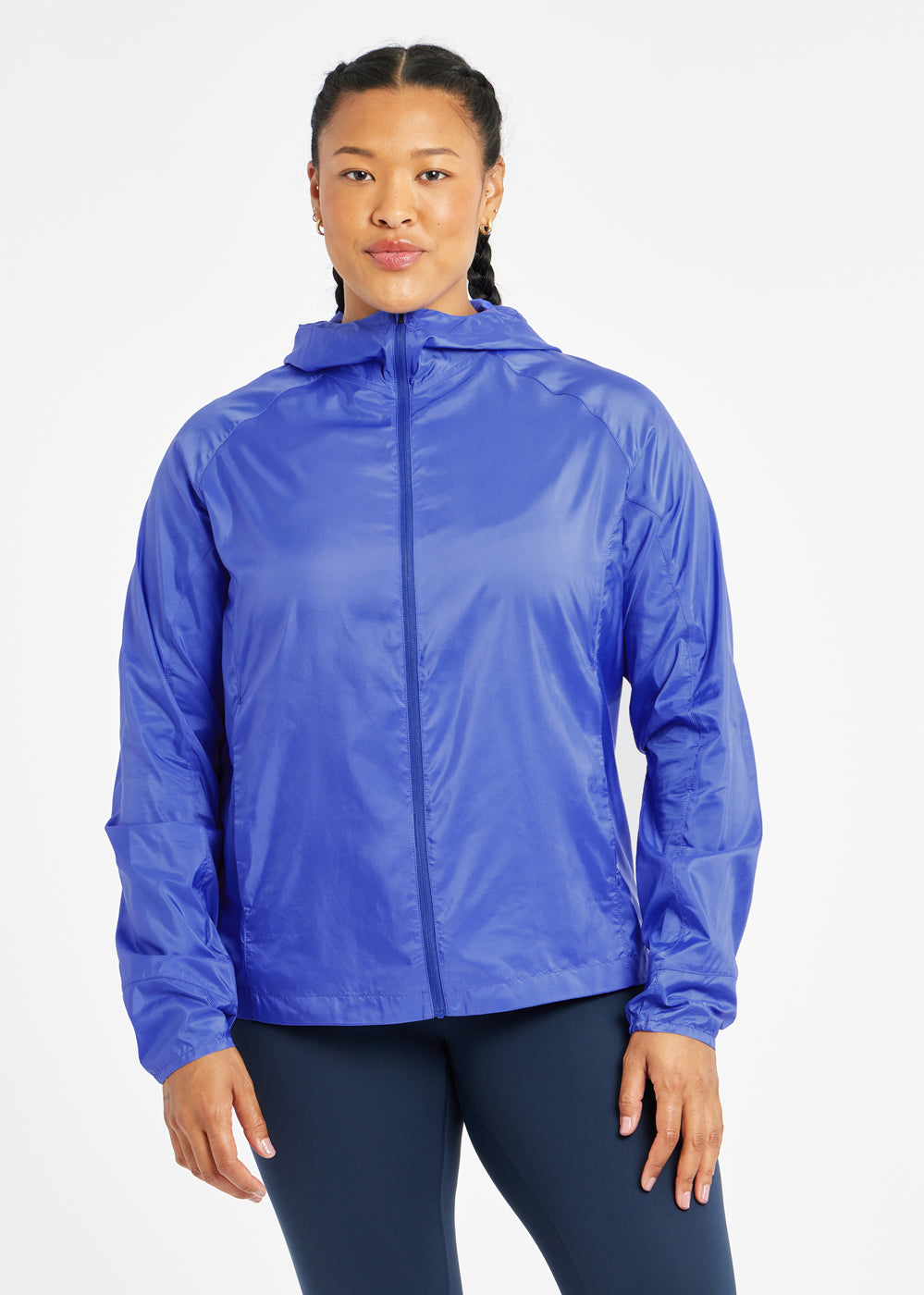 Whirlwind Running Jacket in Blue Rapids, front view