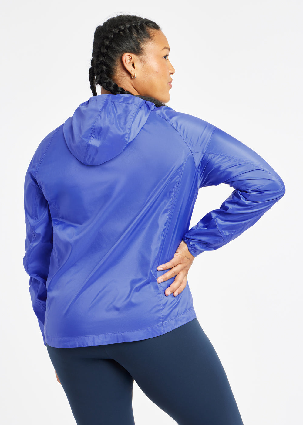 Whirlwind Running Jacket in Blue Rapids, back view
