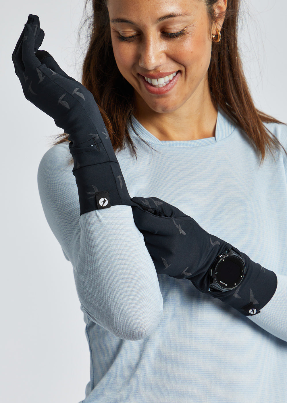 Firecracker Watch Window Running Gloves in Black