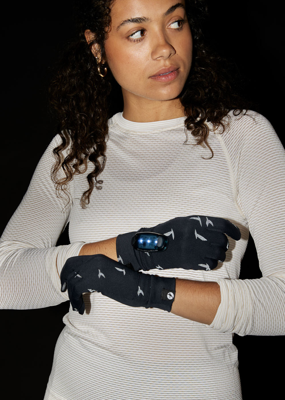 Firecracker Reflective Running Gloves in Black