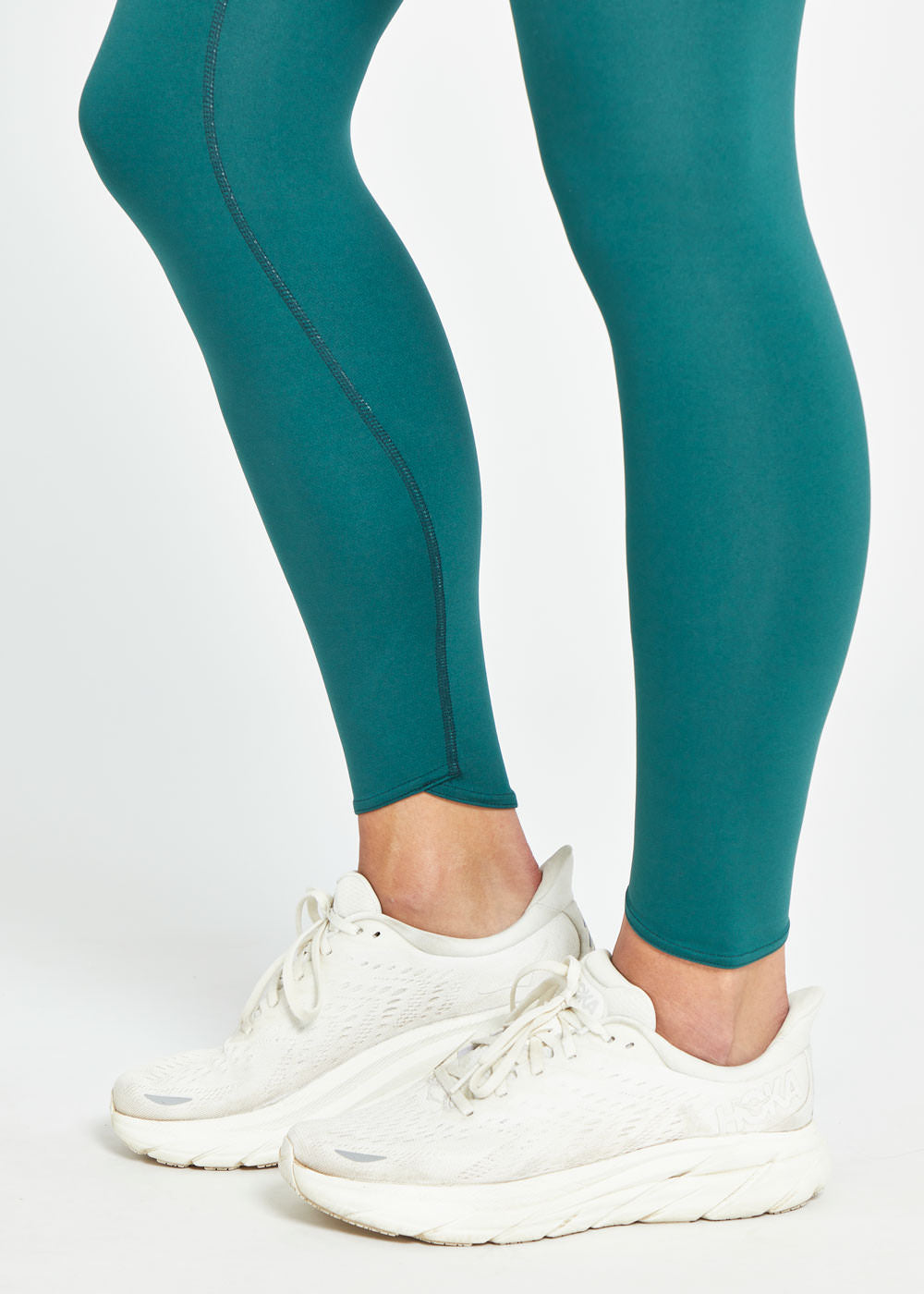 Flyout Cold Weather Running Tights in Green, ankle detail