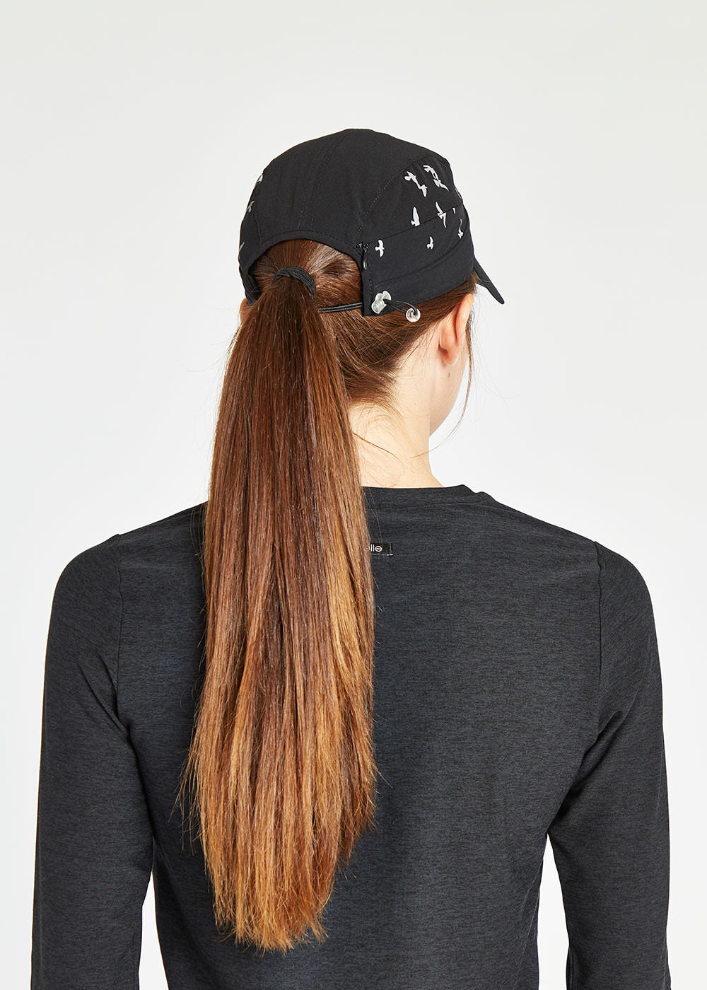 BlackFoldable Roga Running Cap in Black, view 2