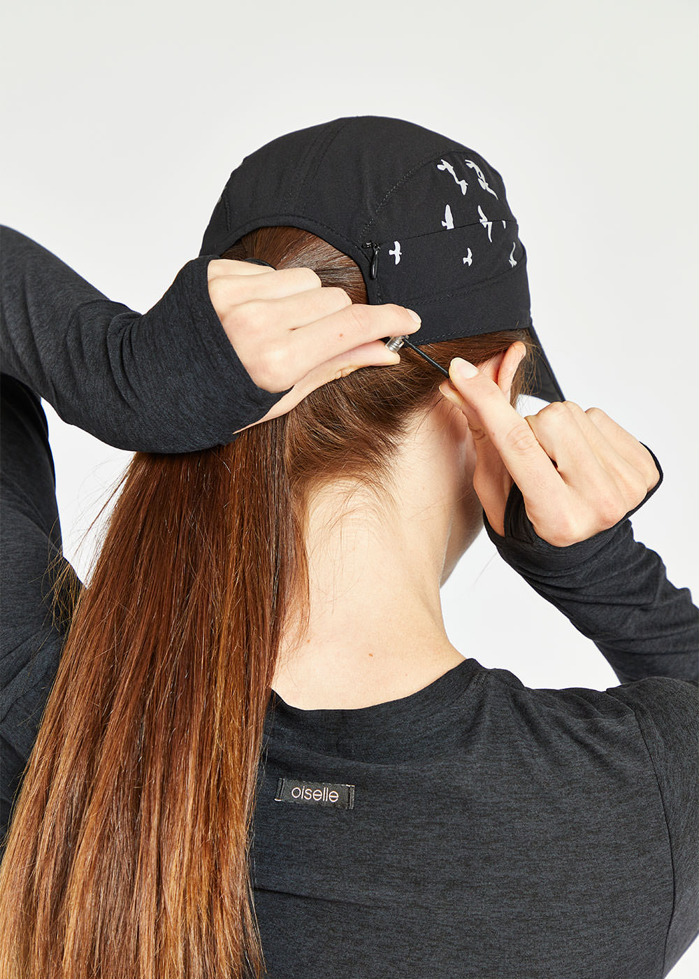 BlackFoldable Roga Running Cap in Black, view 3