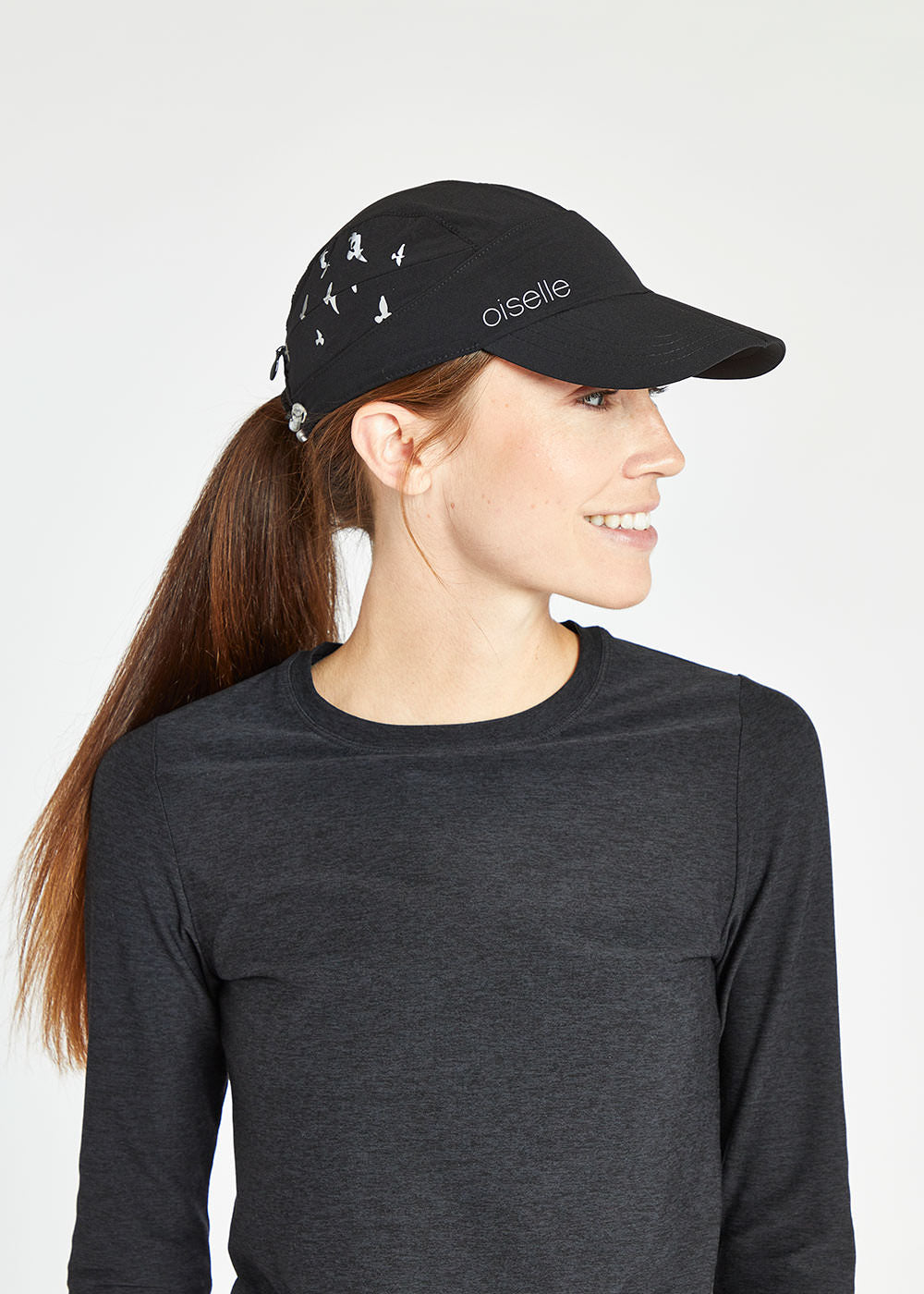 Foldable Roga Running Cap in Black, view 1