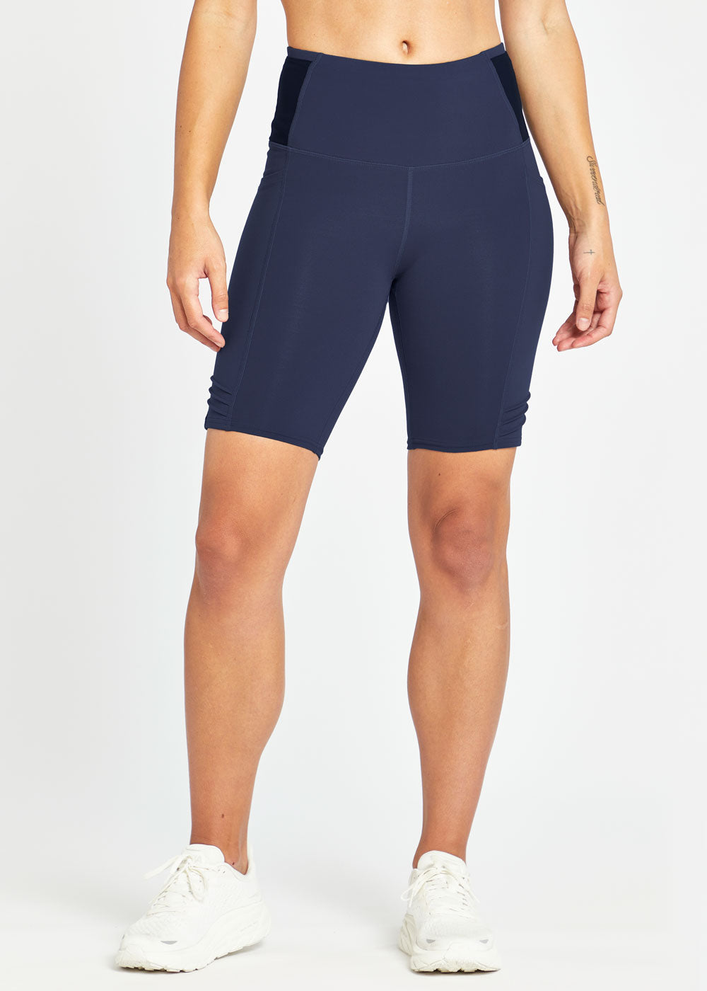 Long Pocket Jogger 8.25-inch shorts in ink blue, front view