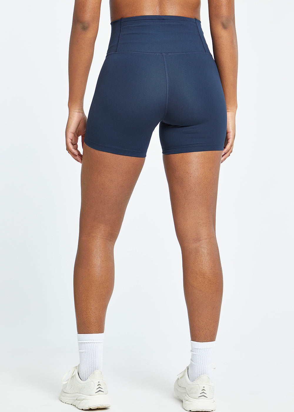 Essential Bird 5" Compression Shorts in Ink Blue, back view