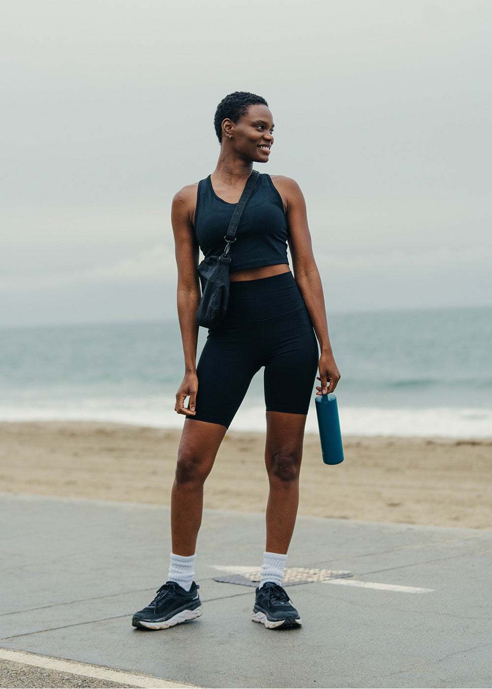 Essential Bird 9" Inseam compression shorts in Black