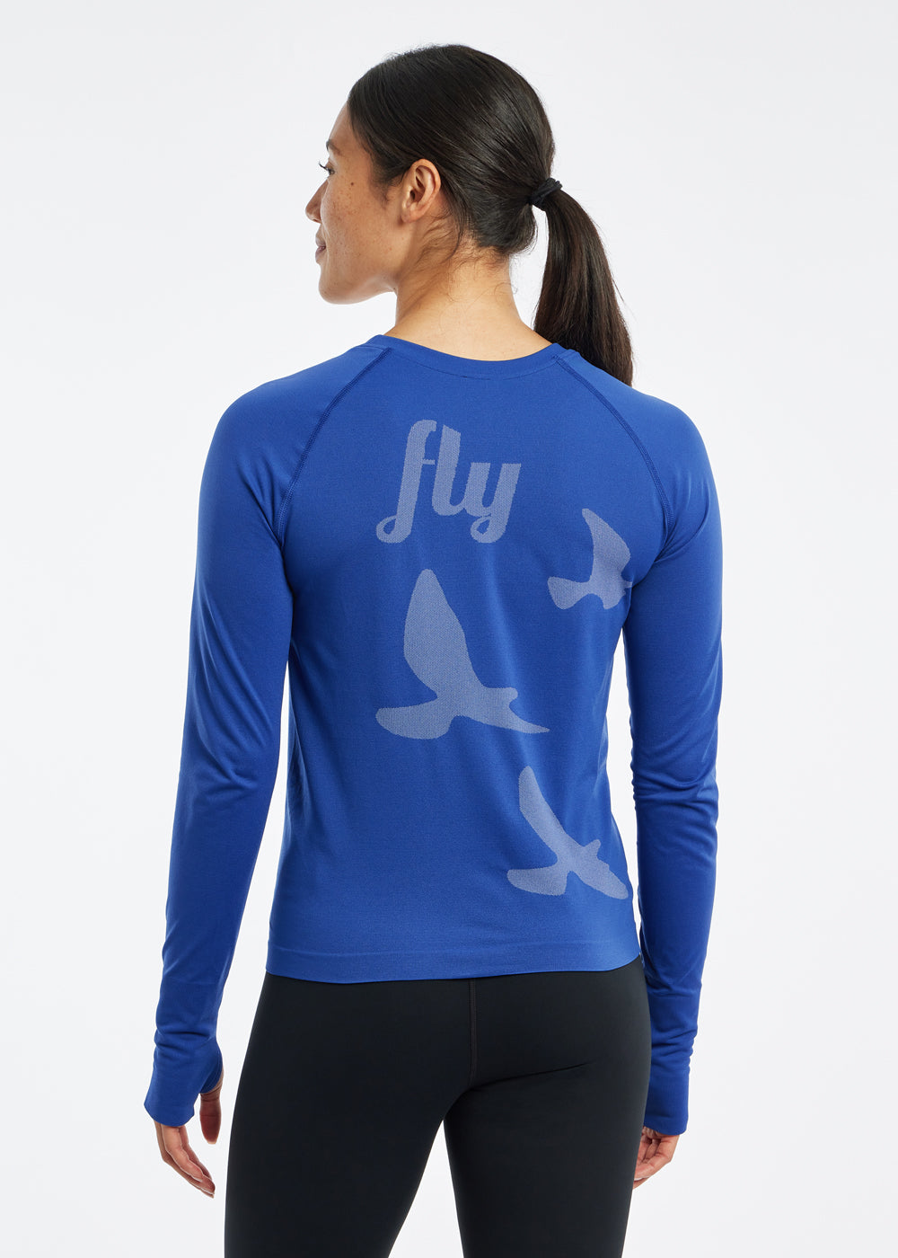 Altitude Long Sleeve in Deep Blue, back view