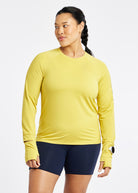 Essential Bird Graphic Long Sleeve in Saffron yellow, front view
