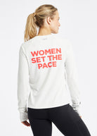 Essential Bird Graphic Long Sleeve in White, back view