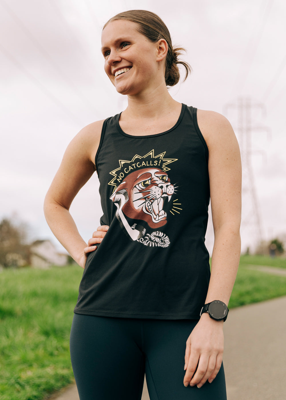 Essential Bird Graphic Tank in Black, No Cat Calls Graphic Tank