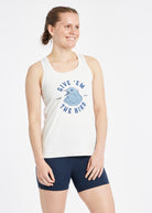 Essential Bird Graphic Tank in white, Give 'em the bird graphic