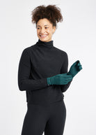 Firecracker Reflective Running Gloves in Juniper green