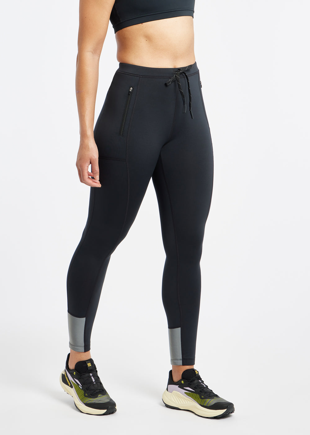 Fireglow Fleece Running Tights in Black