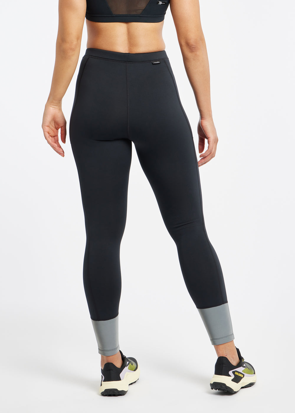 Fireglow Fleece Running Tights in Black, back view