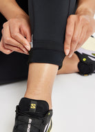 Fireglow Fleece Running Tights in Black, interior detail view