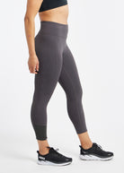 Firecracker Reflective Tights in Obsidian grey, side