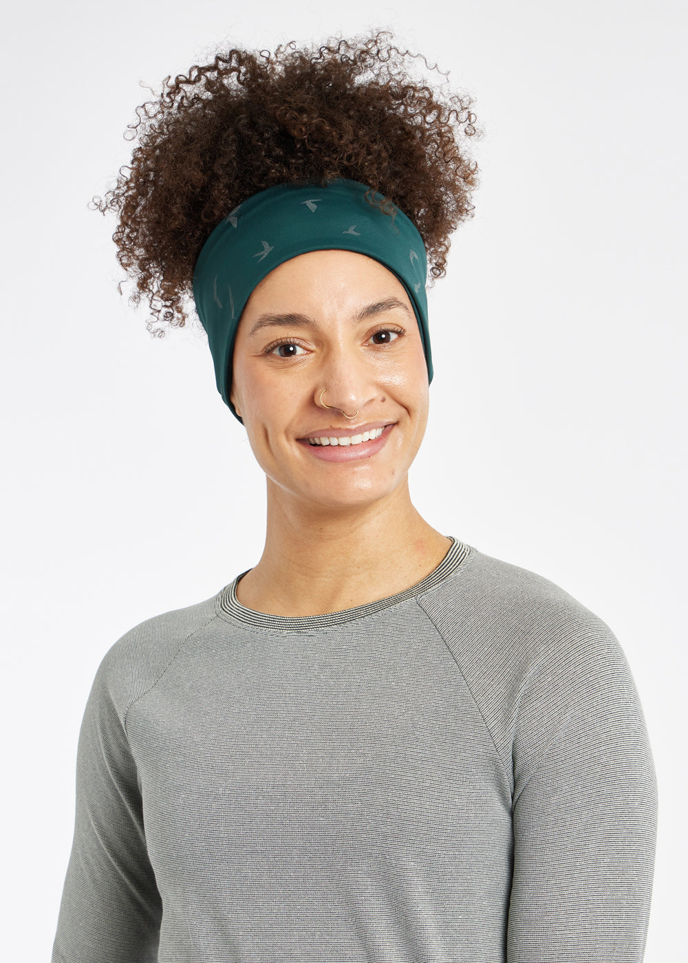 Firecracker Reflective Earband in Juniper green