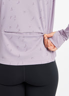 Firecracker Insulated Running Jacket in Lavender Purple, rear pocket detail