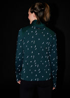 Firecracker Insulated Running Jacket in Juniper green, back view