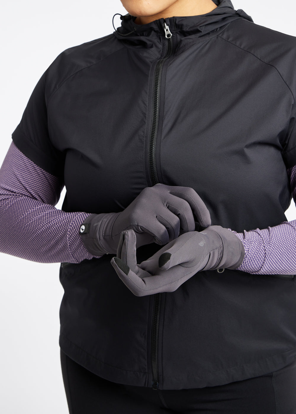 Firecracker Reflective Running Gloves in Obsidian grey, touch screen compatible