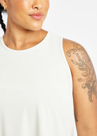 Flyout Chill Air Tank in Ivory, fabric detail view