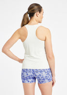 Flyout Chill Racerback Tank in Ivory, back view