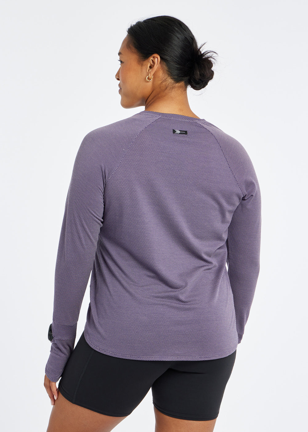 Flyout Long Sleeve in twilight purple, back view