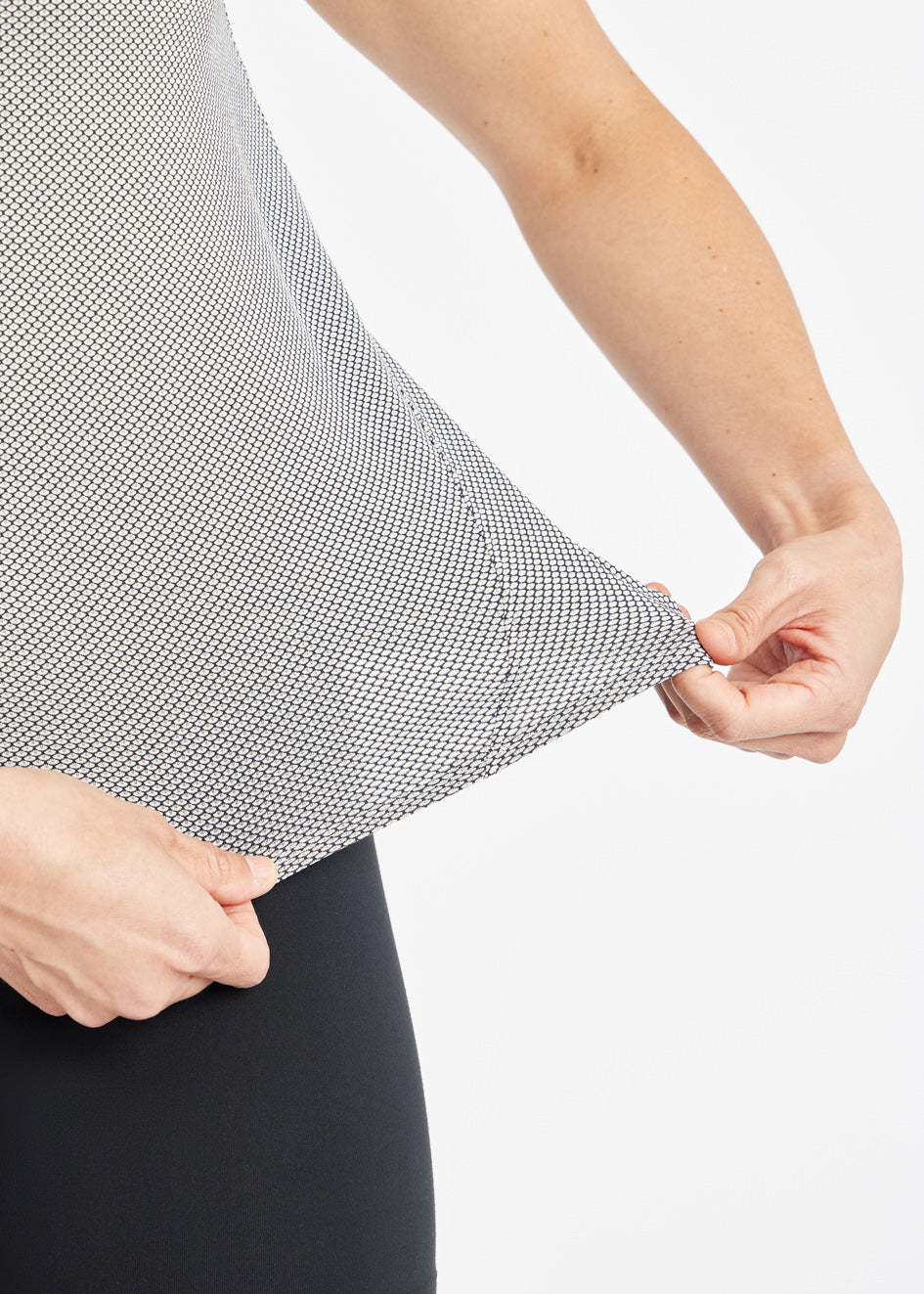 Flyout Short Sleeve in Black/White, fabric detail