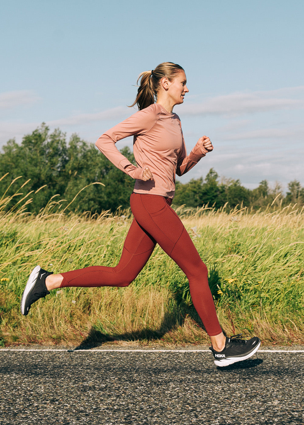 Flyout Cold Weather Running Tights in Red