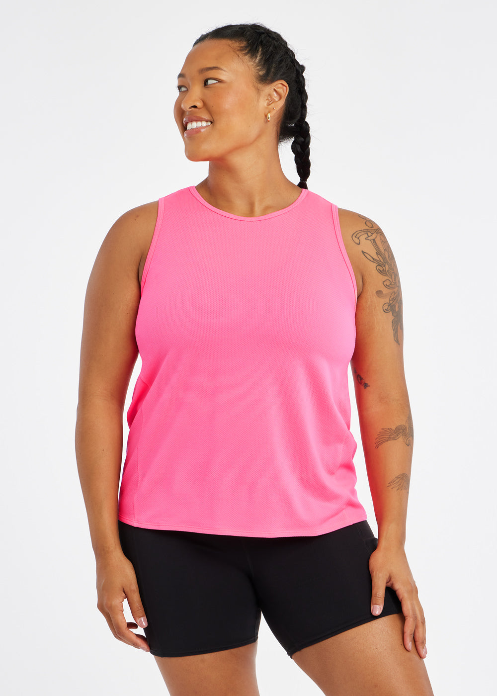 Flyout Trail Tank in Neon Pink, front
