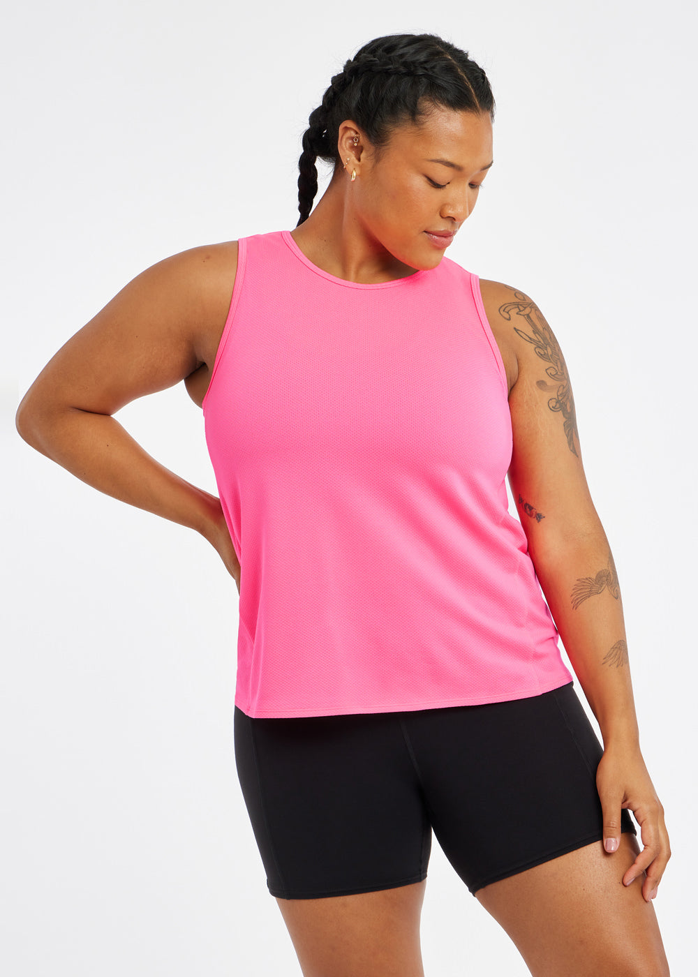Flyout Trail Tank in Neon Pink, front view