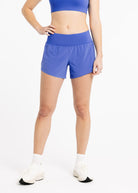Running Shorts 4.25" inseam in blue, front view