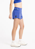 Running Shorts 4.25" inseam in blue, side view