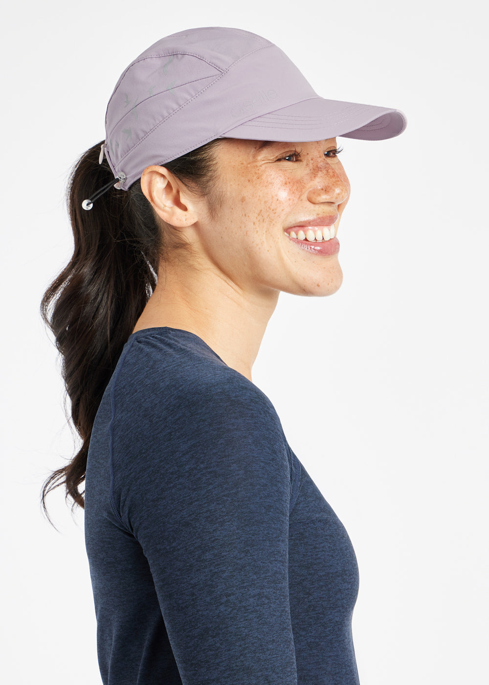Foldable Roga Running Cap in light purple, side view