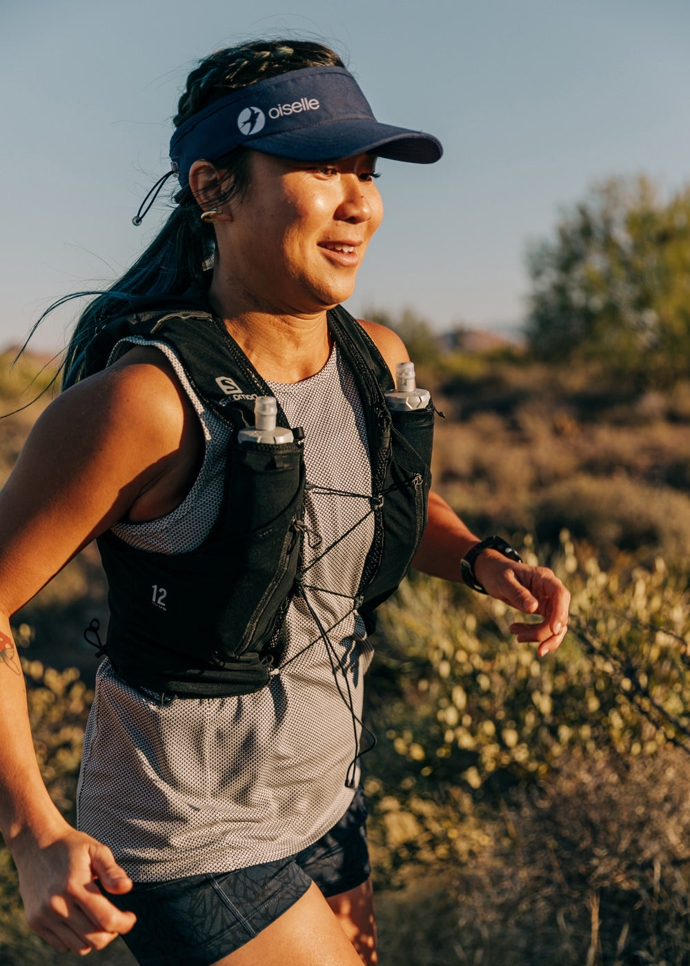 Foldable Running Visor in Ink Blue