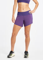 Roga 6" Running Shorts in Purple, front view