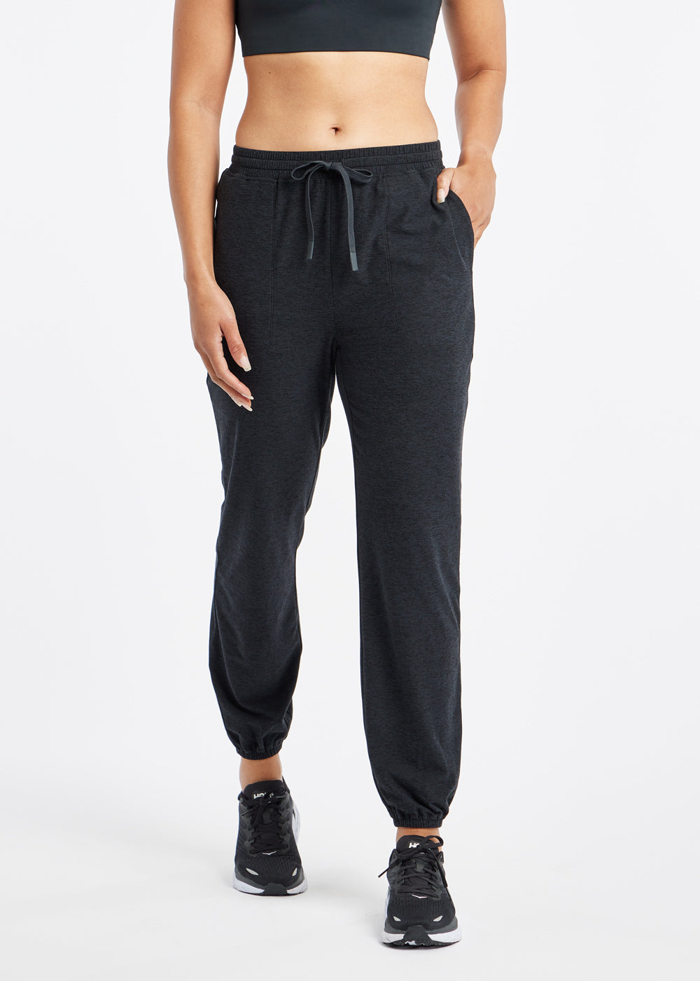 Lux Sweatpants in Black, front view